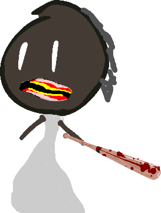 Cartoon Horror Figurewith Bloody Weapon PNG Image