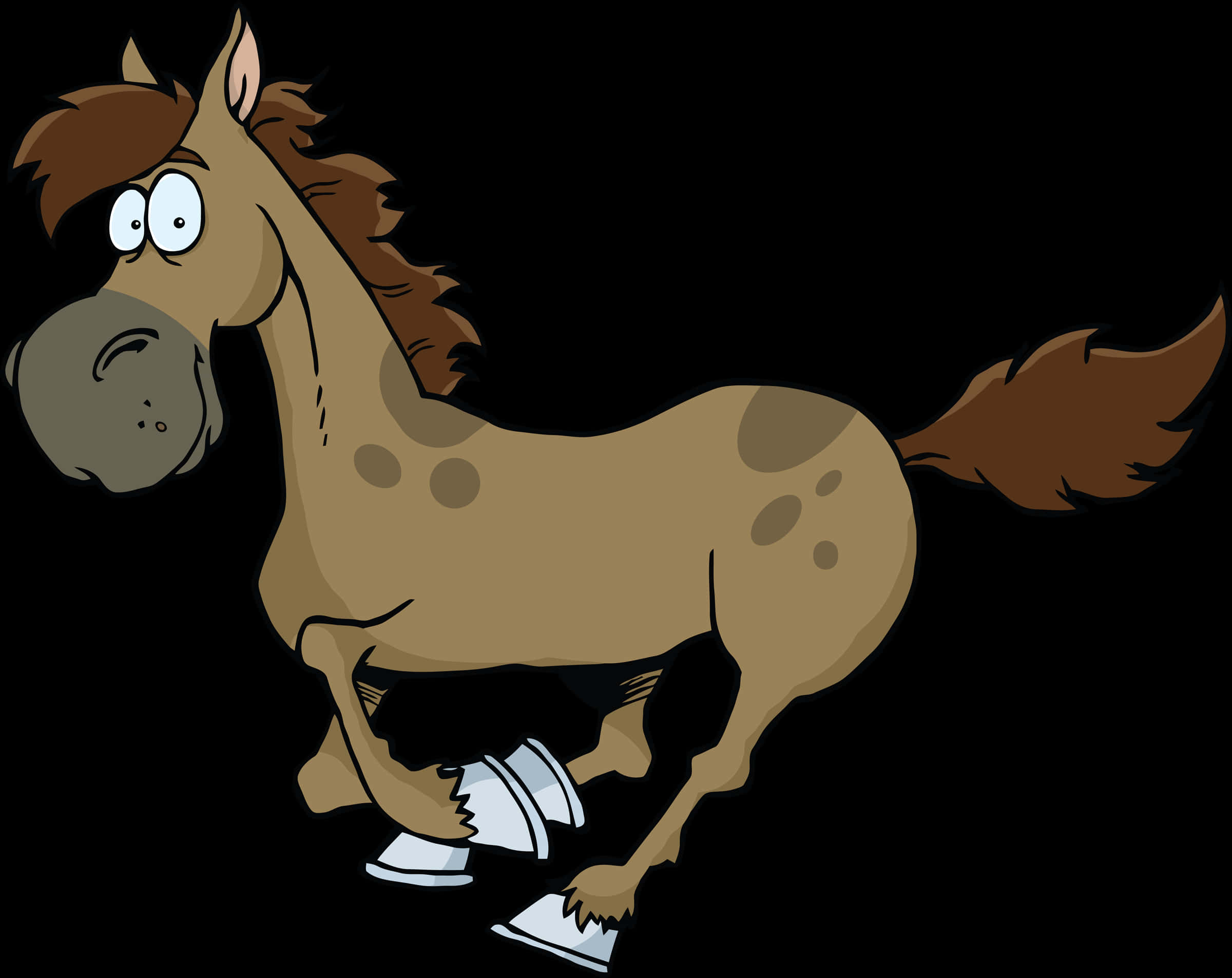 Cartoon Horse Galloping PNG Image