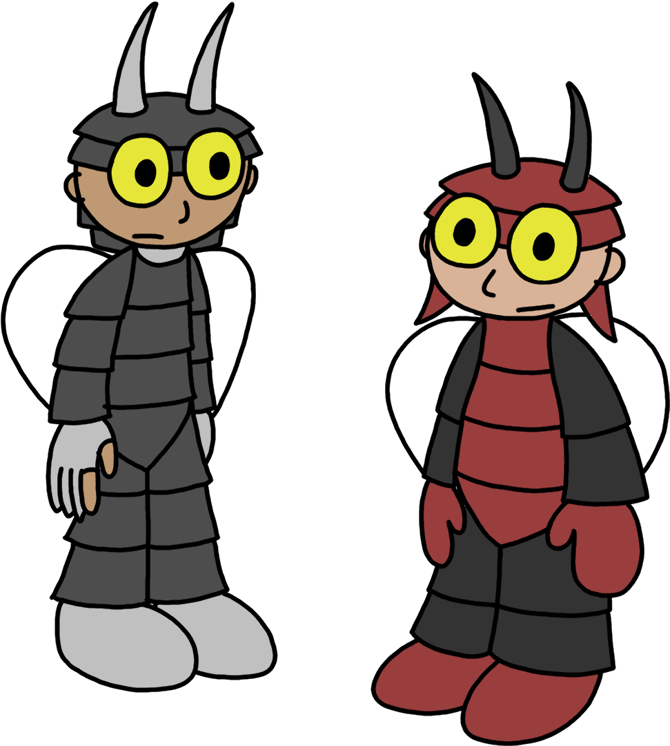 Cartoon Insect Characters PNG Image