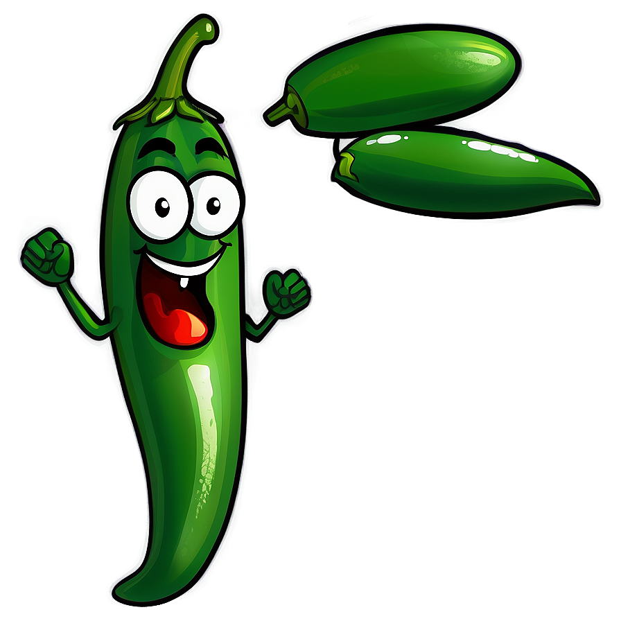 Cartoon Jalapeno Character Png Jfy48 PNG Image