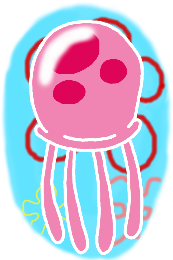 Cartoon Jellyfish Illustration PNG Image