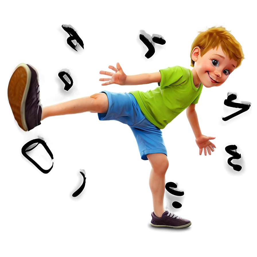 Cartoon Kid Doing Cartwheel Png Pec PNG Image