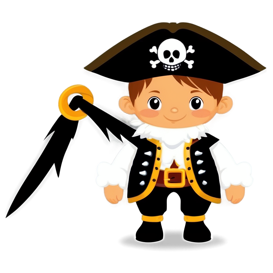 Cartoon Kid In Pirate Costume Png 06132024 PNG Image