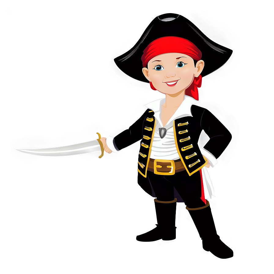 Cartoon Kid In Pirate Costume Png Rjy21 PNG Image