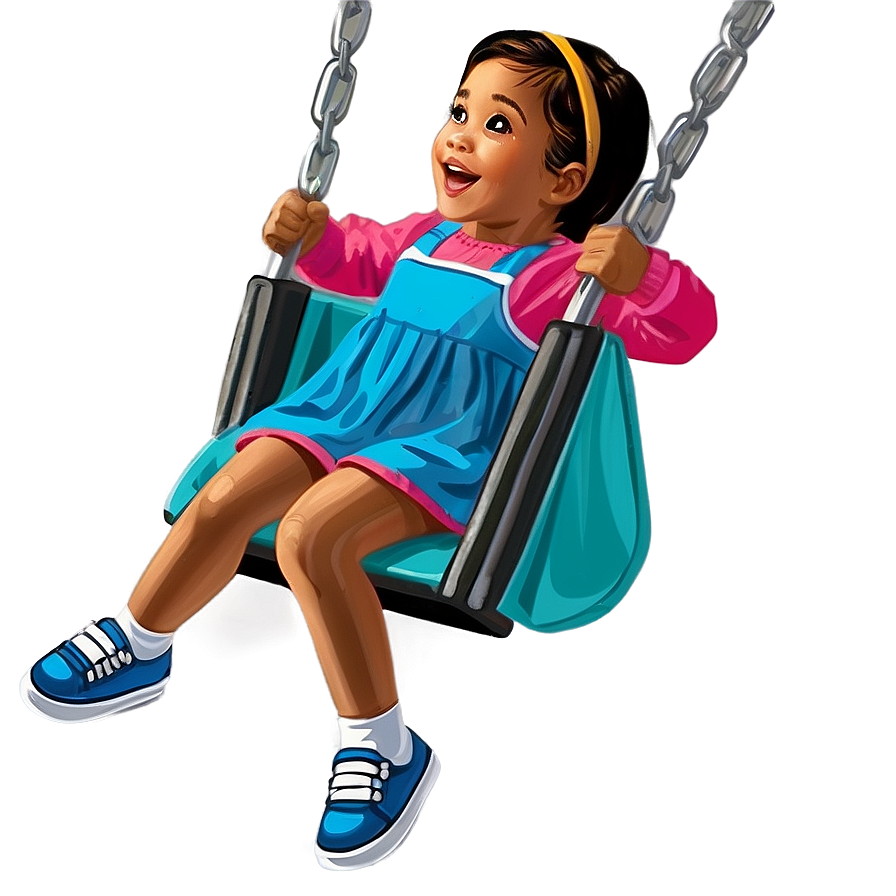 Cartoon Kid Swinging Png Tes12 PNG Image