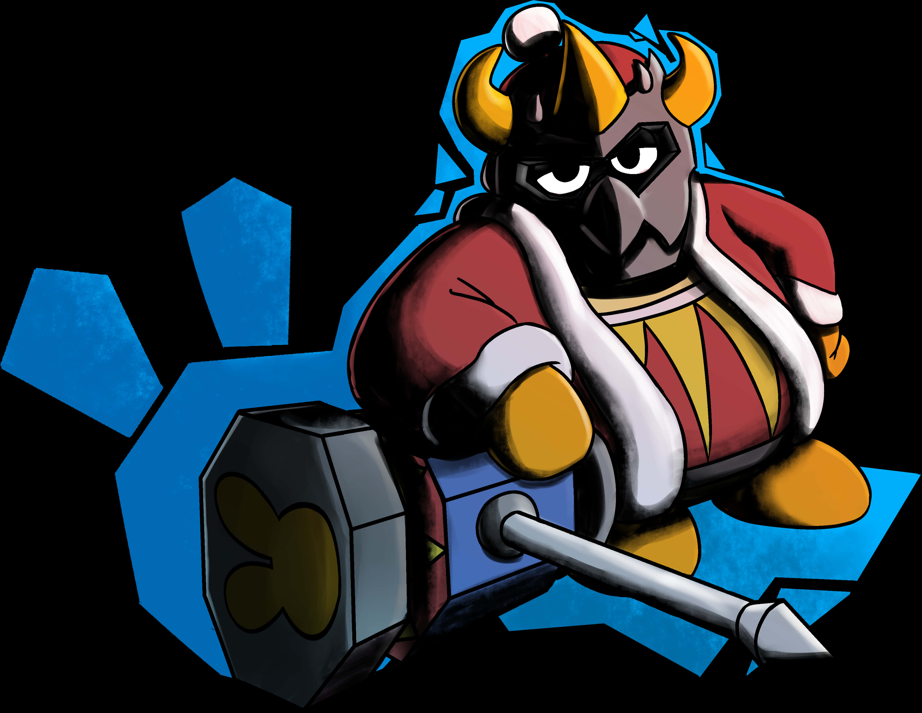 Cartoon King With Hammer PNG Image