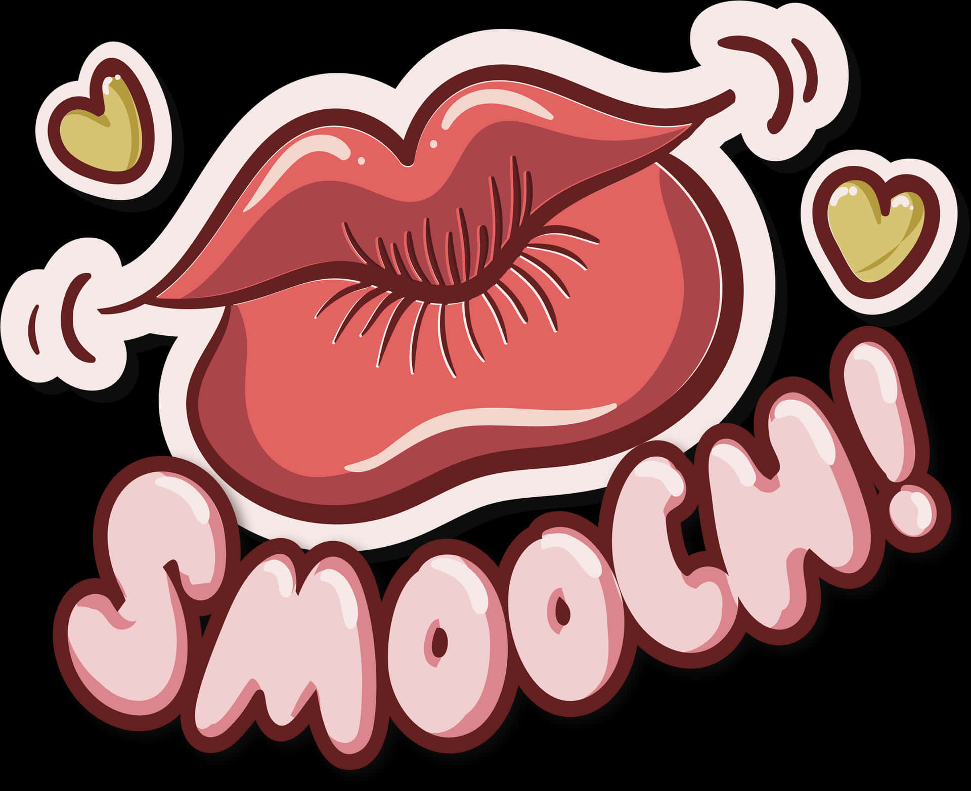 Cartoon Kiss Smooch Illustration PNG Image