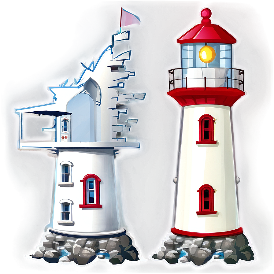 Cartoon Lighthouse Png Byf PNG Image