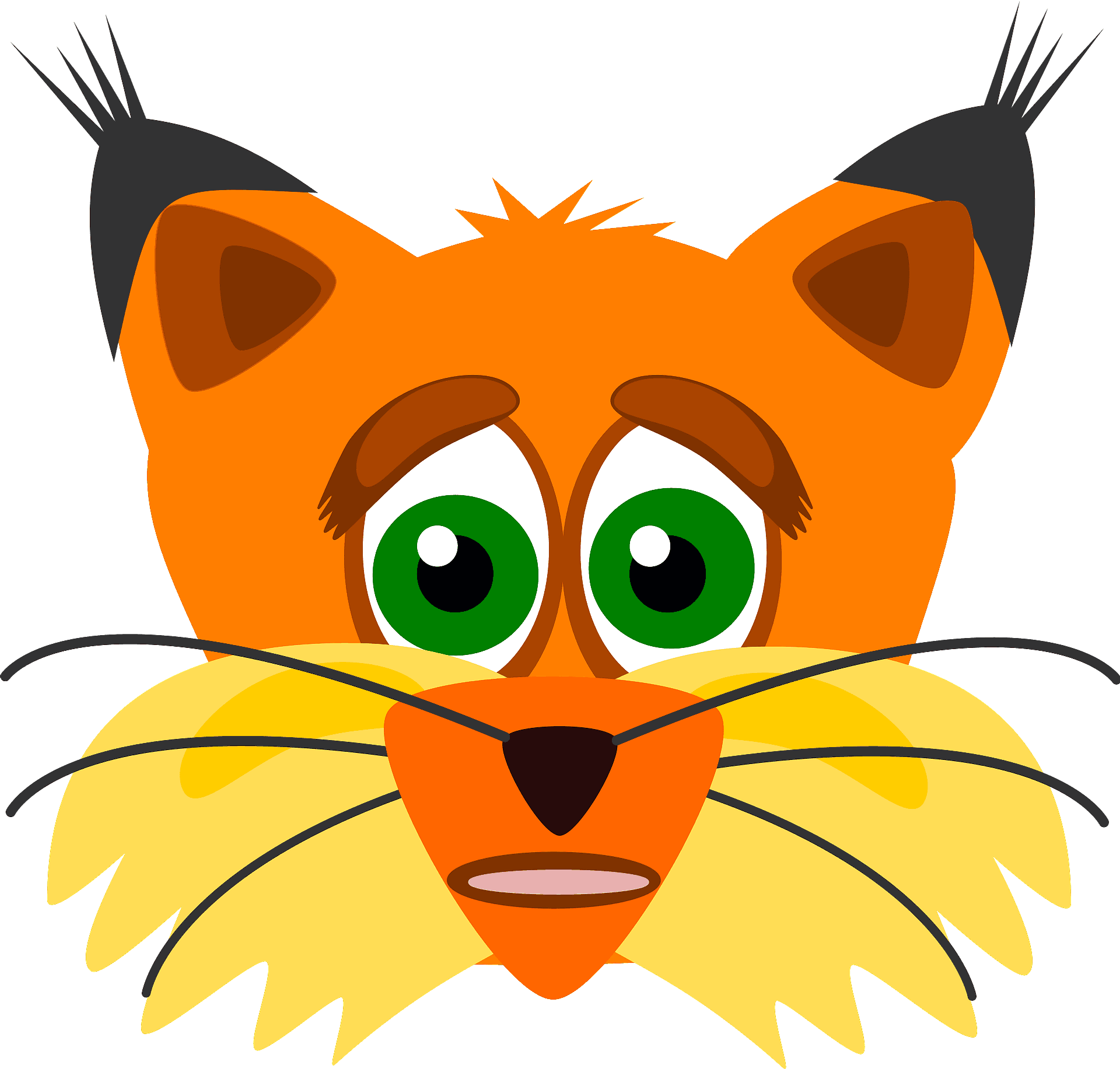 Cartoon Lynx Face Graphic PNG Image