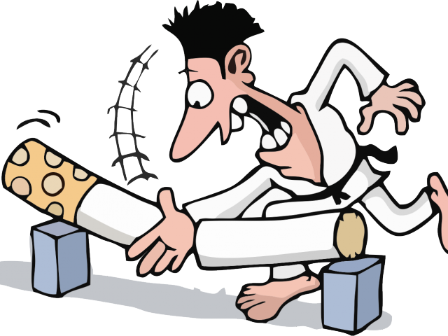 Cartoon Man Chainedto Giant Cigarette PNG Image