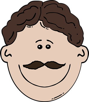 Cartoon Man Face Vector PNG Image