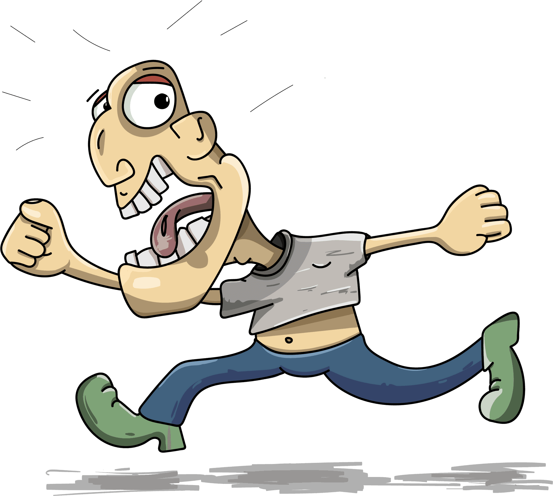 Cartoon Man In Haste PNG Image