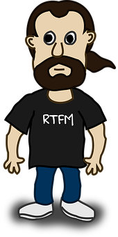 Cartoon Man R T F M Shirt PNG Image