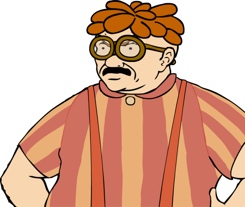 Cartoon Man With Gogglesand Orange Hair PNG Image