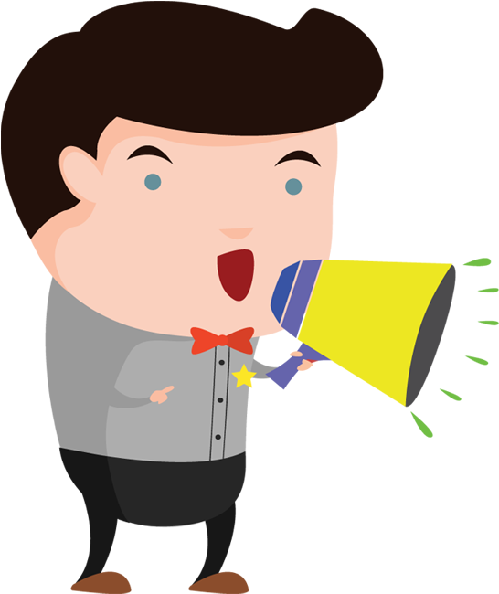 Cartoon Man With Megaphone PNG Image