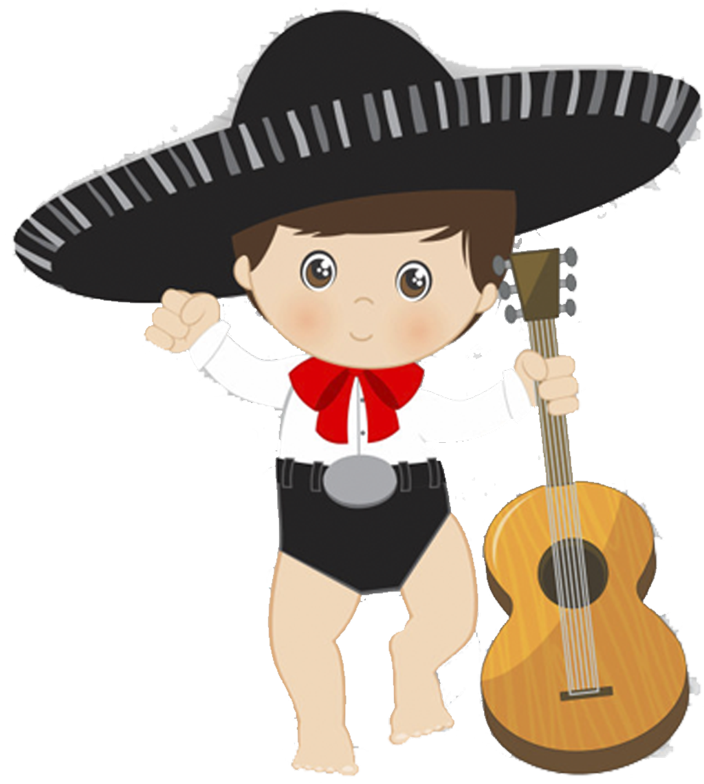 Cartoon Mariachi Playerwith Guitar PNG Image