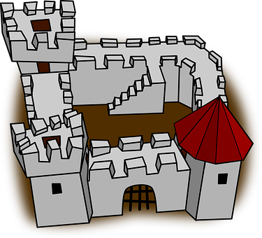 Cartoon Medieval Castle Illustration PNG Image