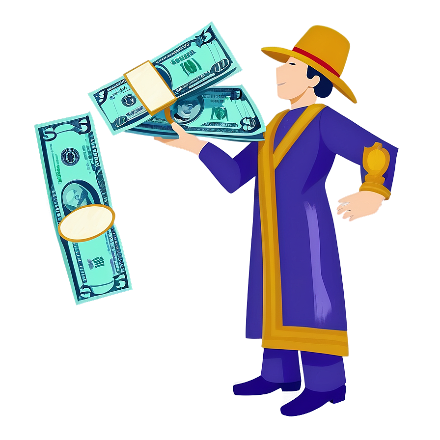 Cartoon Money In Hand Png Nck60 PNG Image