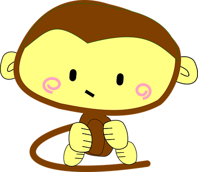 Cartoon Monkey Simple Illustration PNG Image