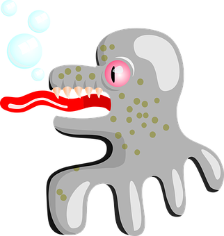 Cartoon Monster Bubbles Graphic PNG Image