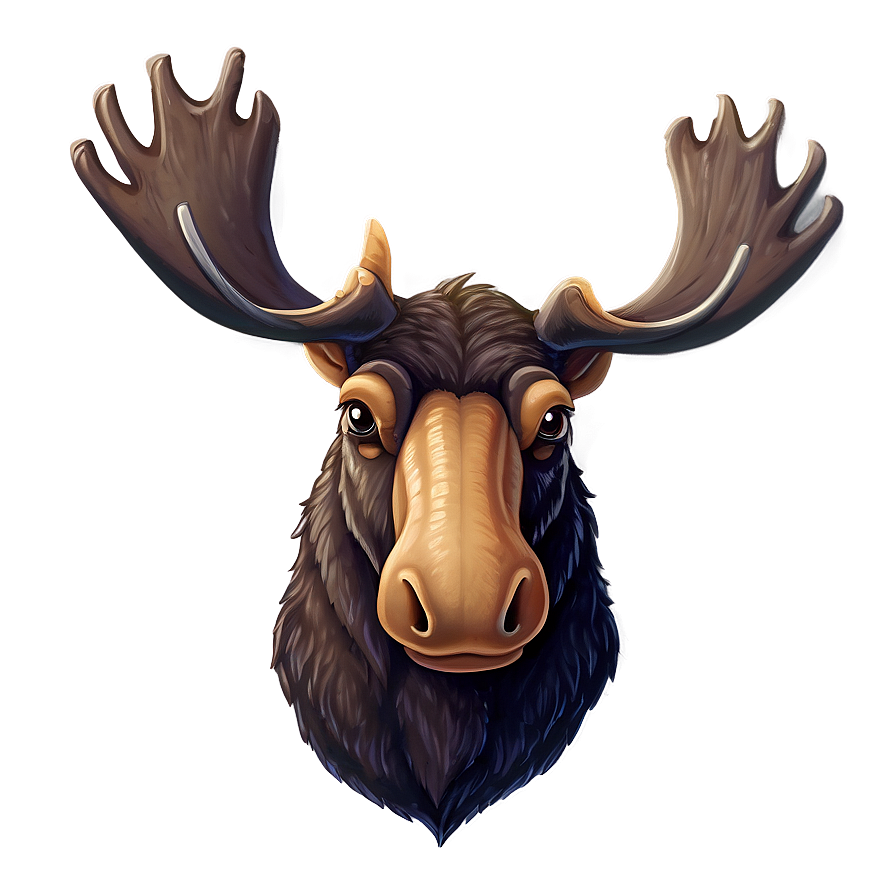 Cartoon Moose Head Graphic Png Dfm82 PNG Image