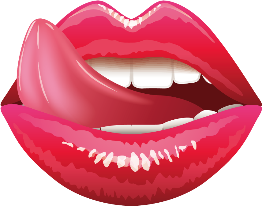 Cartoon Mouth Sticking Out Tongue PNG Image