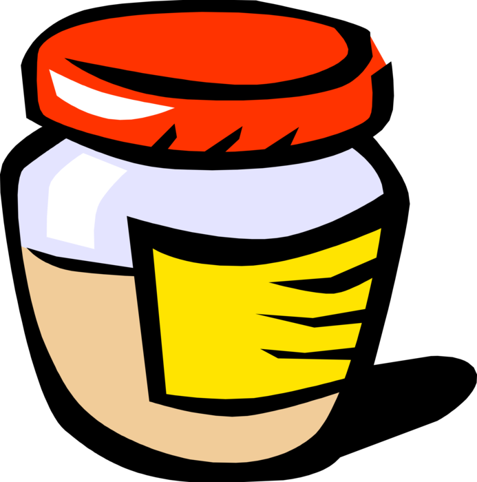 Cartoon Mustard Jar Clipart PNG Image