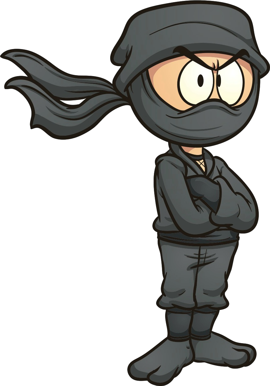 Cartoon Ninja Character Standing PNG Image