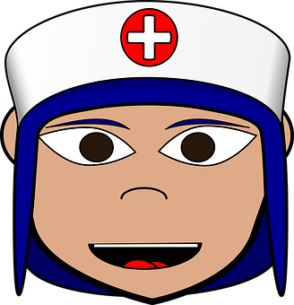 Cartoon Nurse Headshot PNG Image