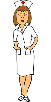 Cartoon Nurse Standing Clipart PNG Image