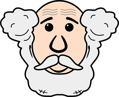 Cartoon Old Man Face Vector PNG Image