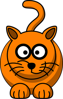 Cartoon Orange Cat Graphic PNG Image