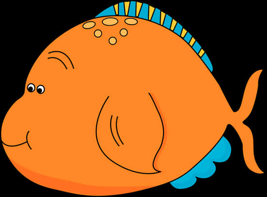 Cartoon Orange Fish PNG Image