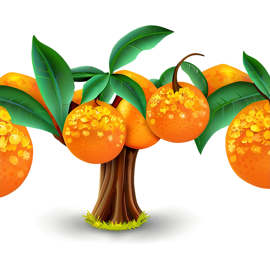 Cartoon Orange Tree Png 06132024 PNG Image