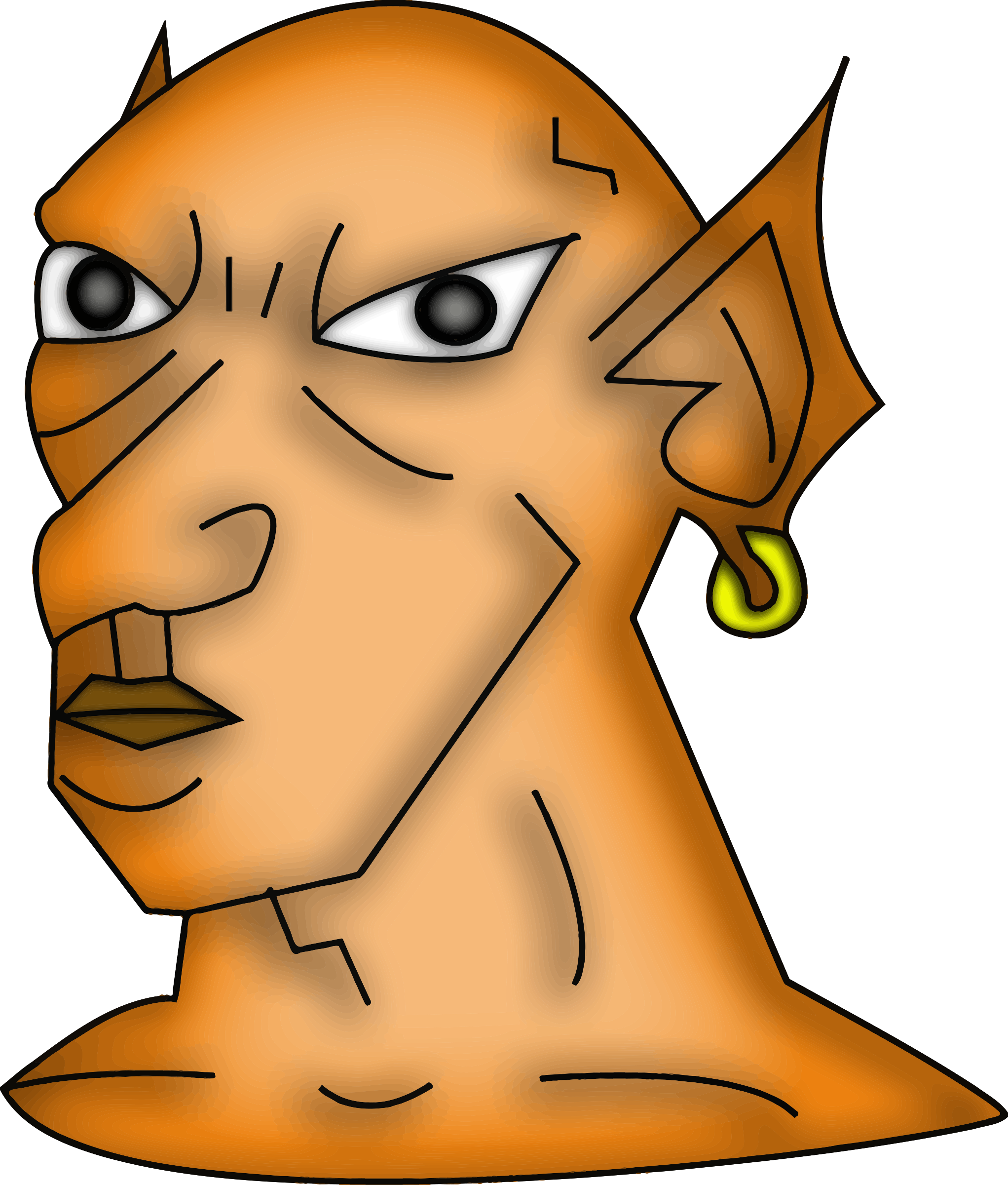 Cartoon Orc Portrait PNG Image