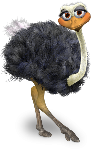 Cartoon Ostrich Illustration PNG Image