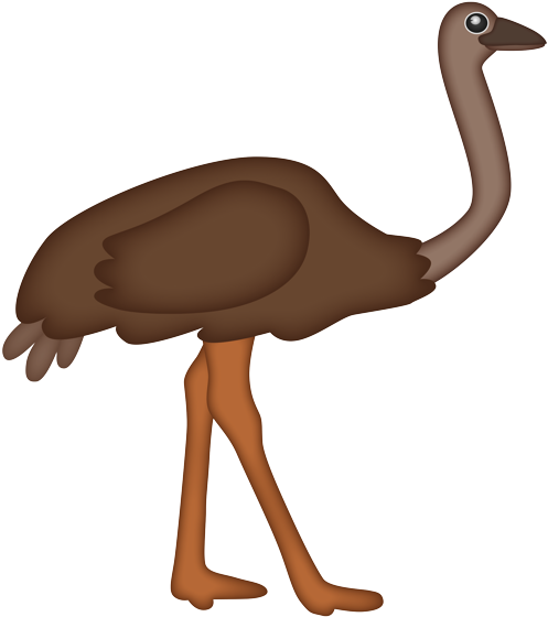 Cartoon_ Ostrich_ Side_ View.png PNG Image