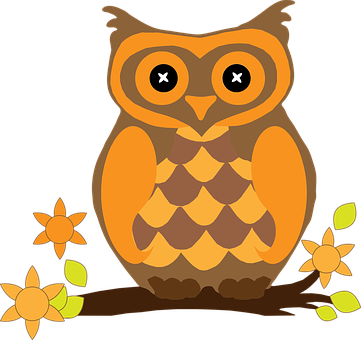 Cartoon Owl Black Background PNG Image