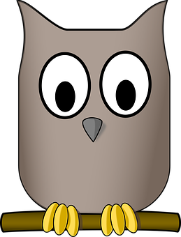 Cartoon Owl Perched PNG Image