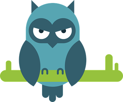 Cartoon Owl Perched PNG Image