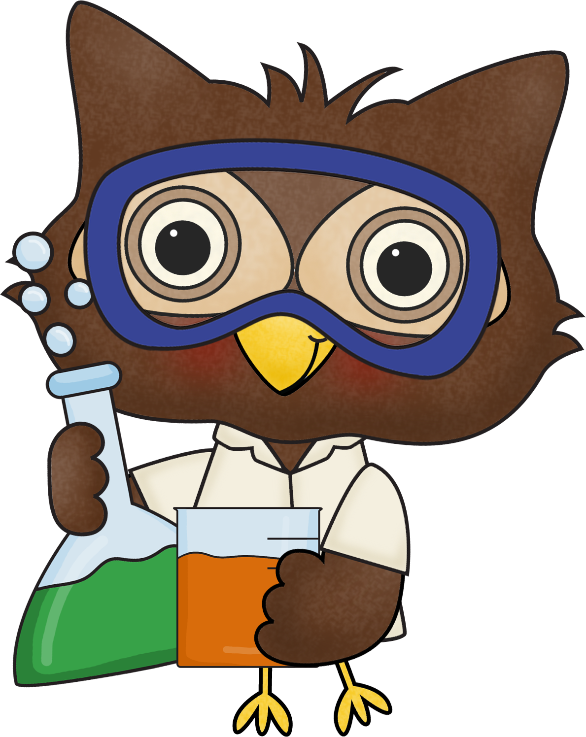 Cartoon Owl Scientist.png PNG Image