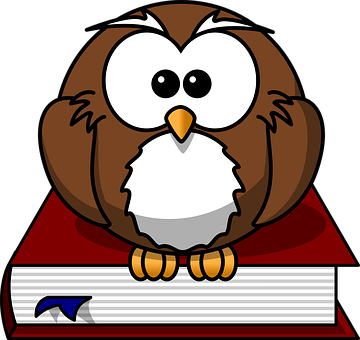 Cartoon Owl Studyingon Books PNG Image