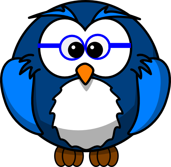 Cartoon Owl Wearing Glasses PNG Image