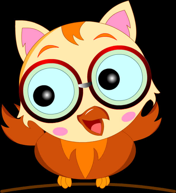 Cartoon Owlwith Glasses PNG Image