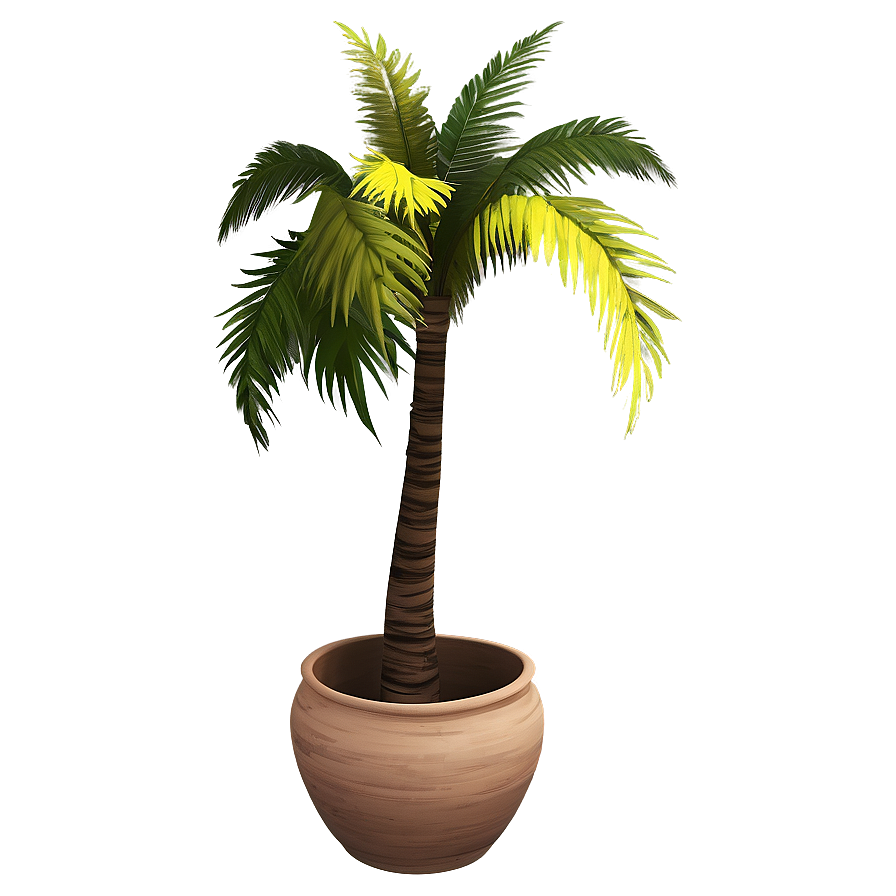 Cartoon Palm Tree In Pot Png Des57 PNG Image