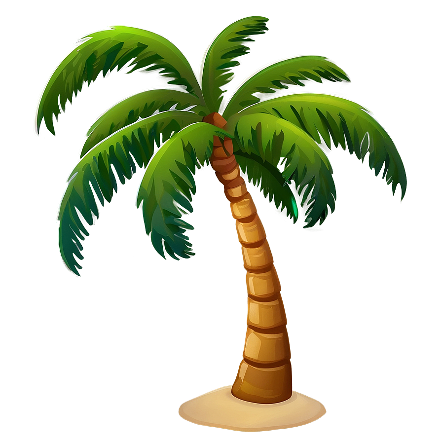 Cartoon Palm Tree Landscape Png Cxw92 PNG Image