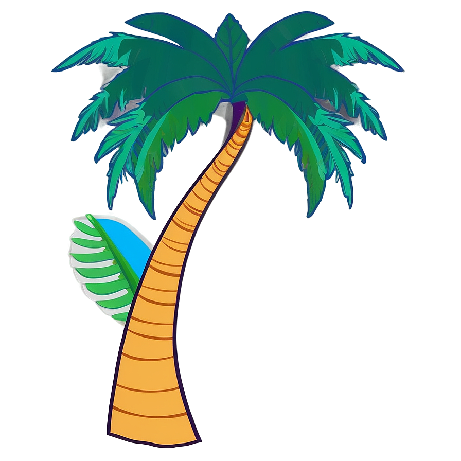 Cartoon Palm Tree Outline Png Qya48 PNG Image