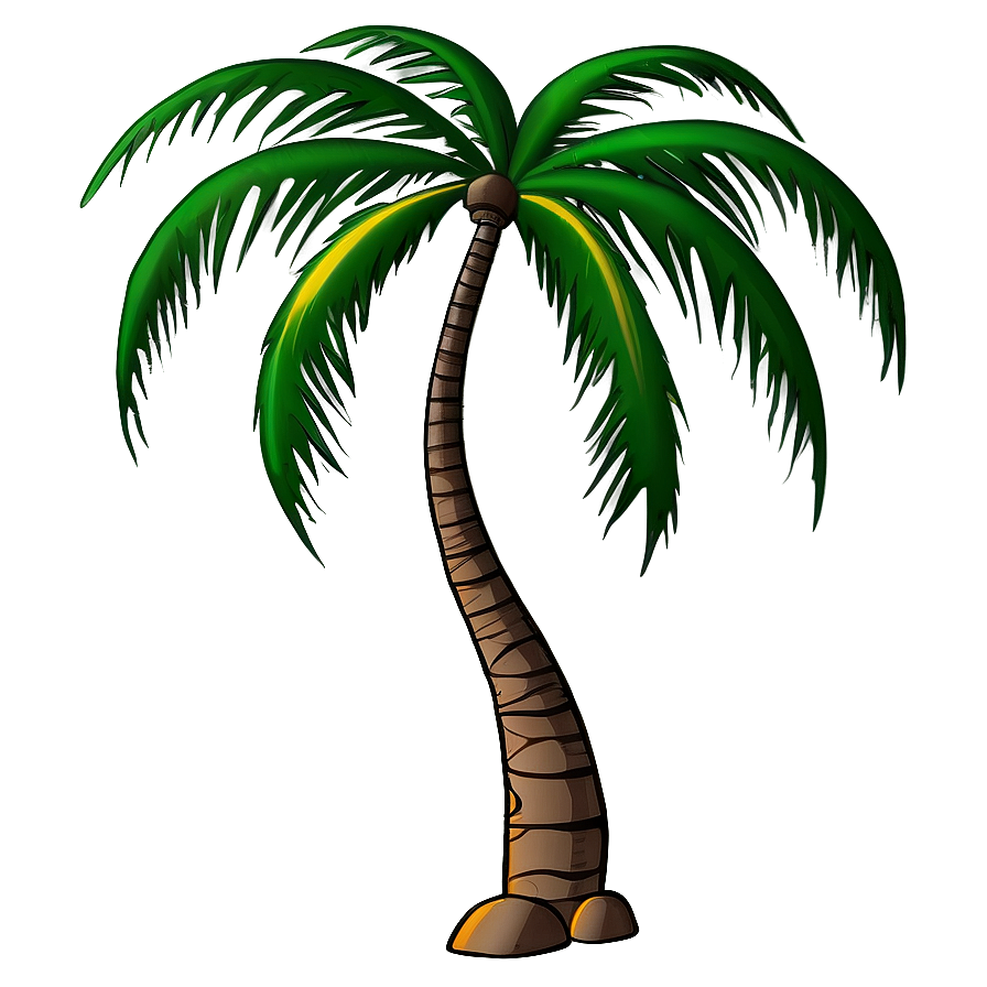 Cartoon Palm Tree Sunset Png Fwi95 PNG Image