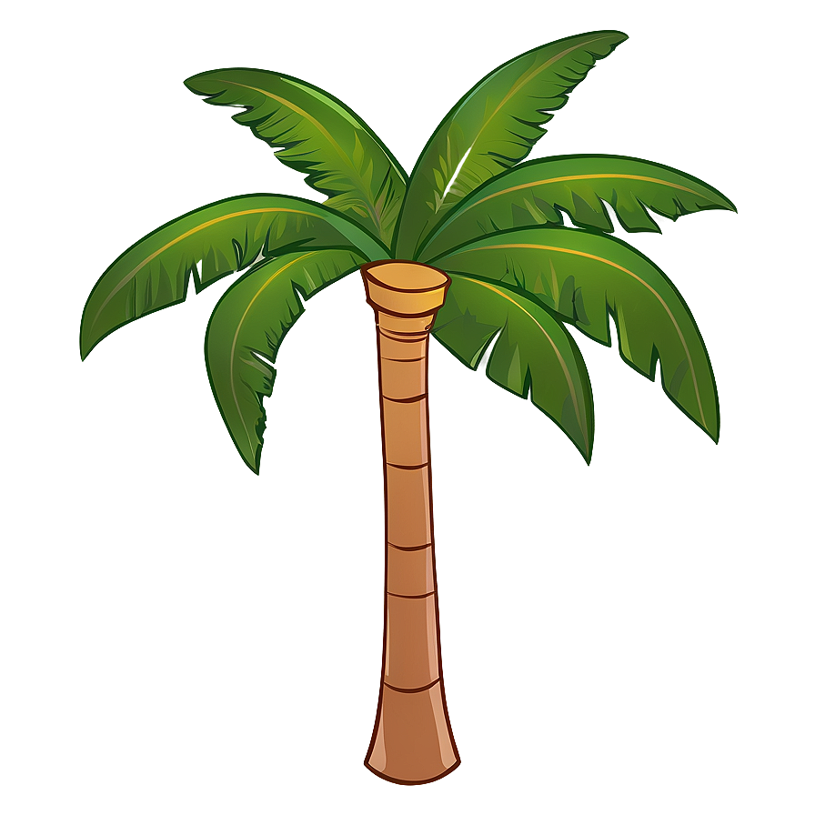 Cartoon Palm Tree With Clouds Png Lid78 PNG Image