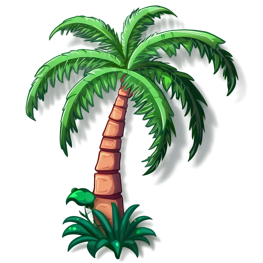 Cartoon Palm Tree With Flowers Png Ego74 PNG Image